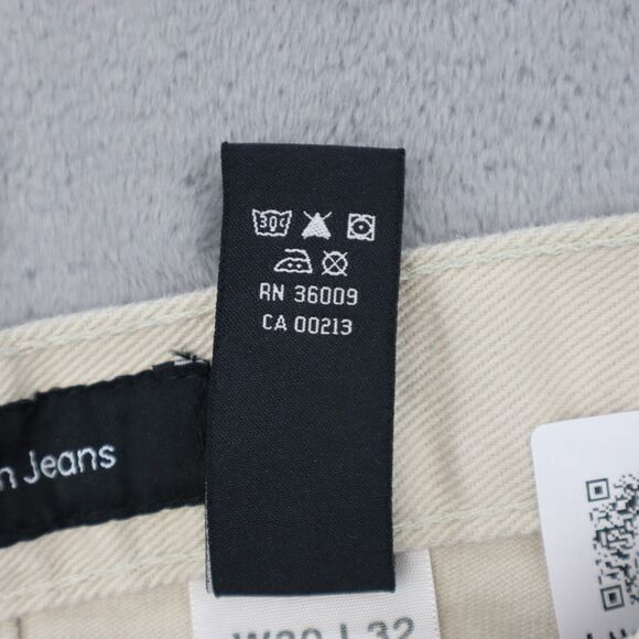 Calvin Klein Jeans Pants Mens 30 White Mid Rise Easy Fit Straight Leg Bottoms - Picture 5 of 16